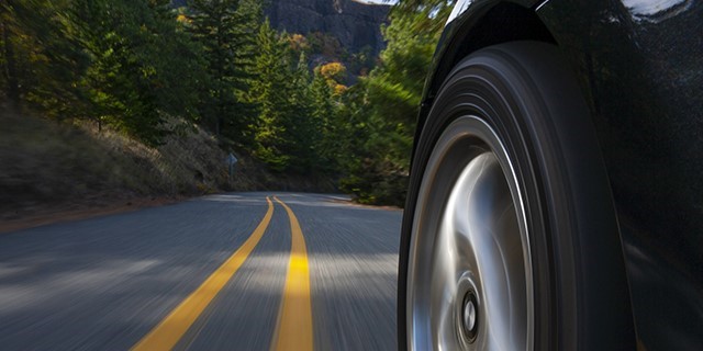 car driving on a road