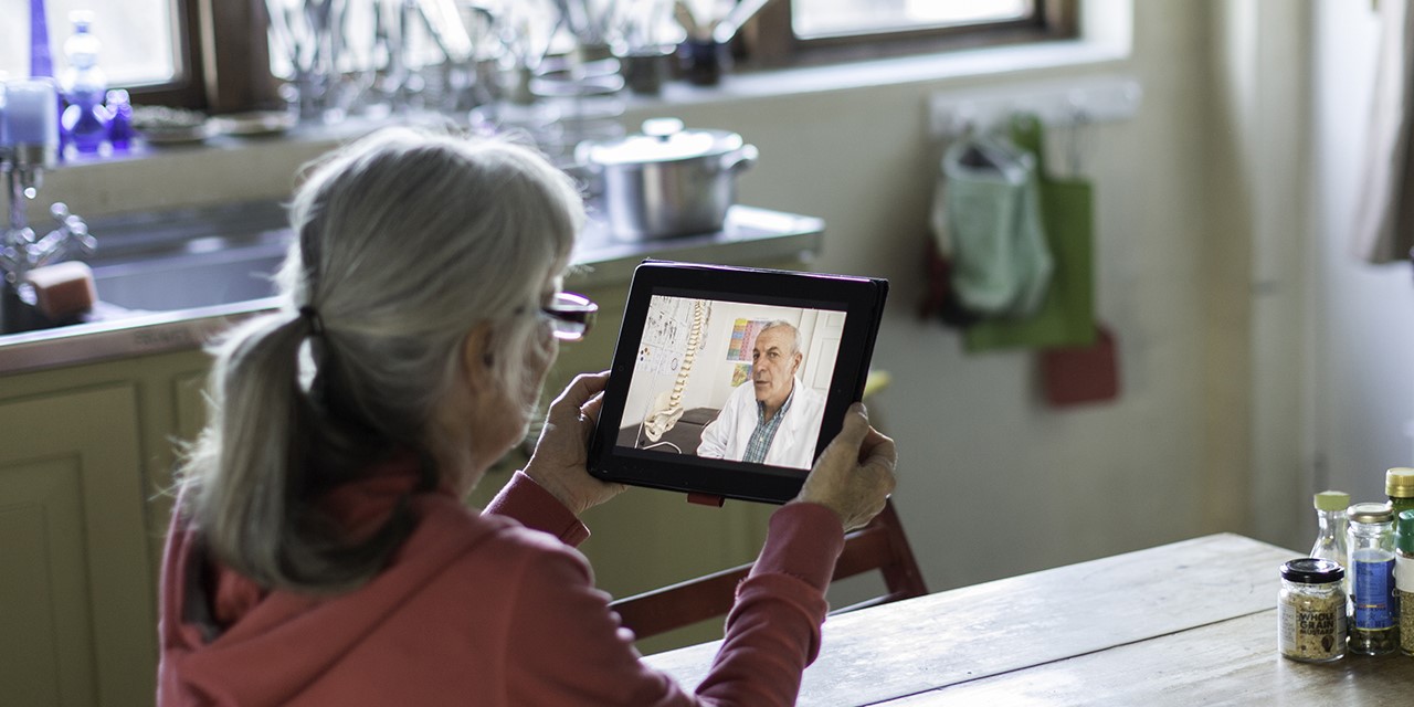 woman on ipad