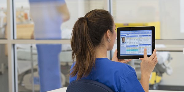 nurse on an ipad